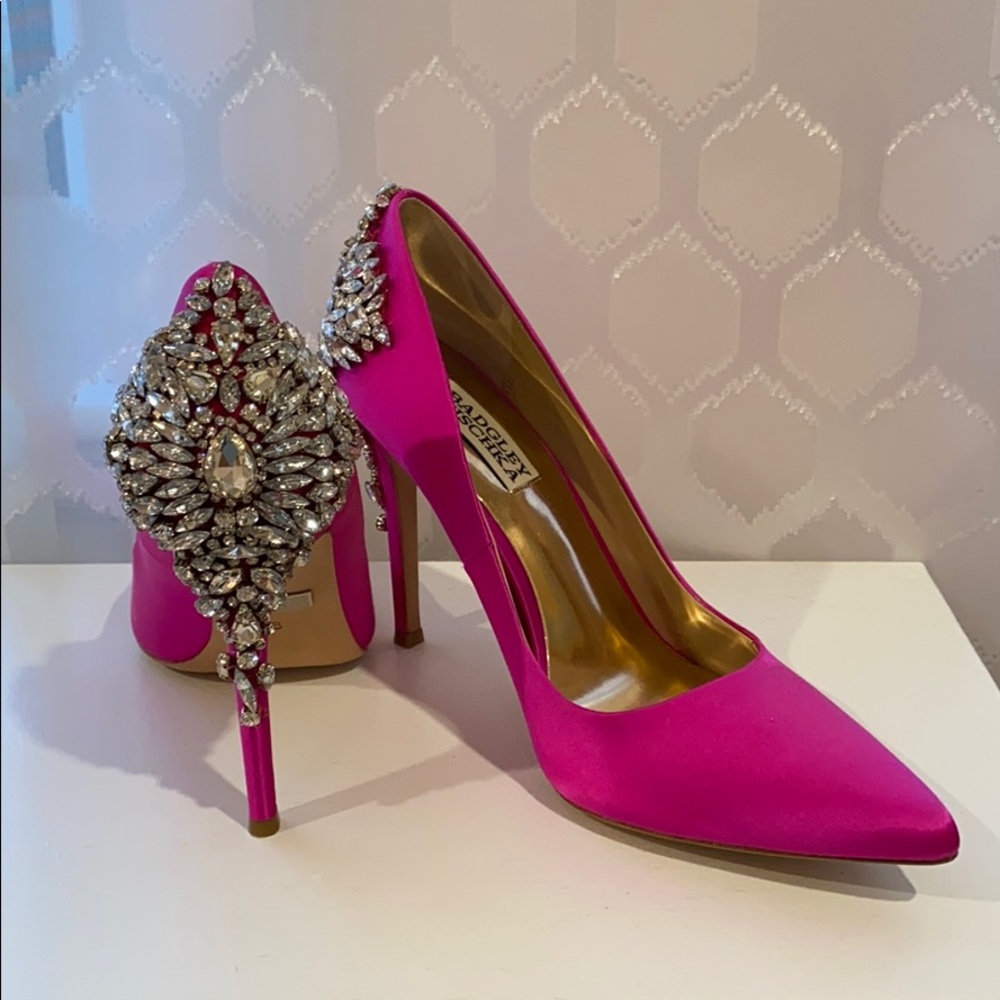Badgley Mischka high heels with rhinestones